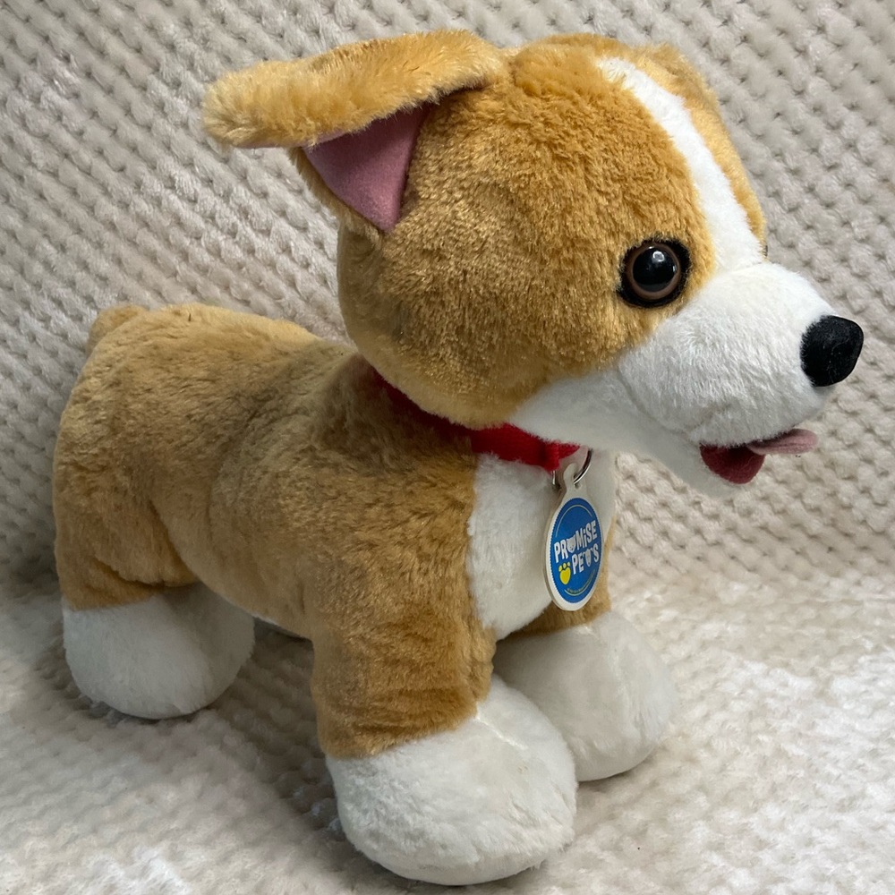 Build A Bear Tan White Plush Corgi Puppy Dog Promise Pets Stuffed Animal w Sound